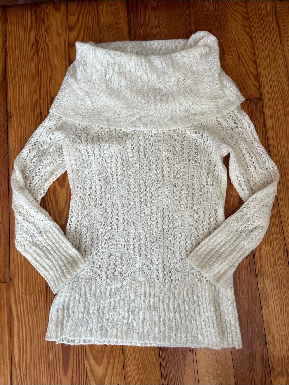 ELLE Cream Off-Shoulder Knit Sweater